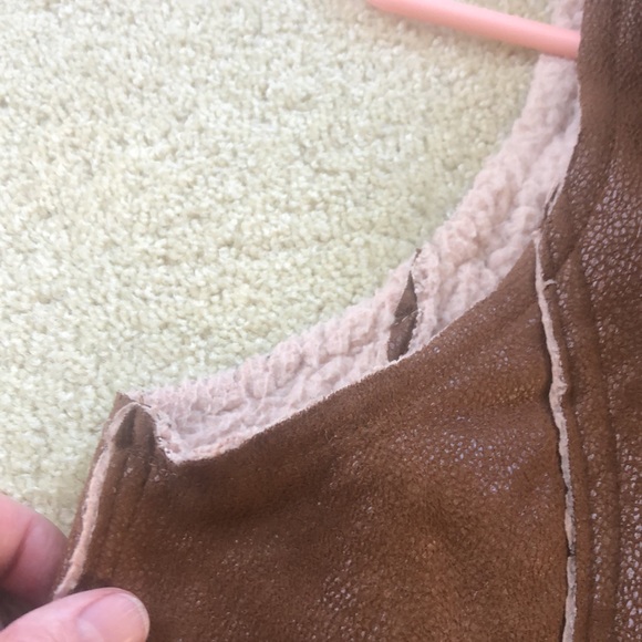Unique Medium faux suede Sherpa lined vest Western - Picture 5 of 5